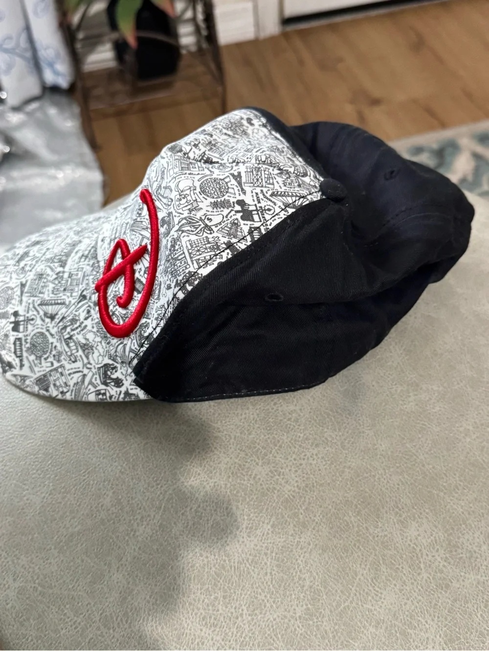 Disney Kids Black & White Cap with Red 'D' Logo